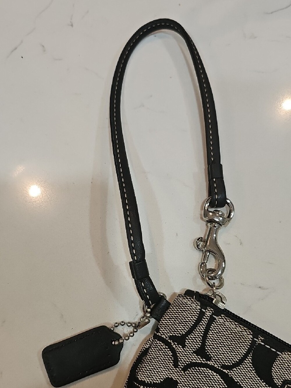Coach Black and Cream Signature Canvas Wristlet - Picture 7 of 9